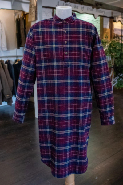 Flannel Nightshirt LV 10 -Maroon Navy Check